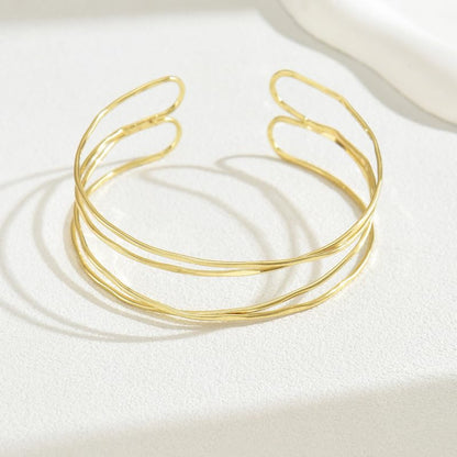Arm Cuff for Women Layered Armlet Open Adjustable Arm Cuff Gold Silver Upper Arm Cuff Bracelet Minimalist Armband Trendy Jewelry - color: 3Pcs Gold