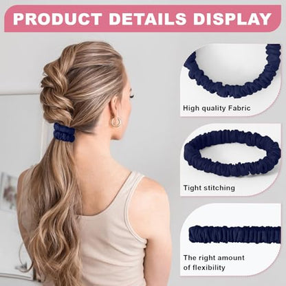 6Pcs Silk Hair Ties 100% Pure Mulberry Silk Scrunchies for Women Girls | No Hair Crease, Anti Frizz, Gentle Hold, No Damage, Color 11 - color: Color 11