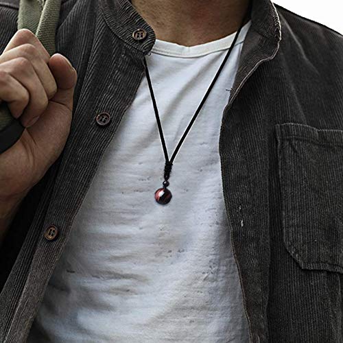 Jovivi Healing Crystals Necklace Natural Tiger Eye Amethyst Lucky Blessing Protection Chakra Beads Stone Pendant for Women Men Adjustable - color: Yellow Tiger Eye