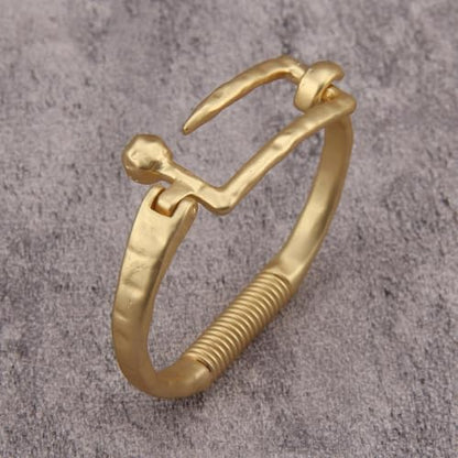 Gold Cuff Bracelet for Women Chunky Bracelet Statement Bracelet | Chunky Bangle Bracelets for Women Silver Beaded Open Bangle Stackable Stretch Bead Bracelet Boho Jewelry Gift for Wife Couple - style: Gold Bangle Cuff Bracelets