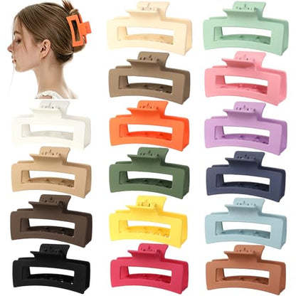 laxizar 16 Pcs Hair Clips for Women 3.5 Inch Claw Clips Hair Accessories