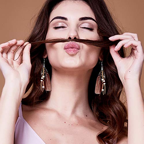 6 Pairs Women Faux Feather Earrings Dream Catcher Bohemian Fringe Tassel Long Drop Dangle Earrings Set with Design for Women - style: Style 7