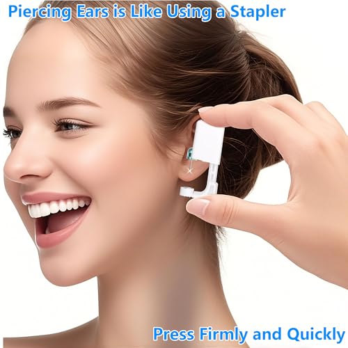 Ear Piercing Kit - Disposable Piercing Gun Preloaded with Different Style 5 mm Studs, at Home Self Piercer Kit (Silver Crown - Purple Zircon) - color: Silver Crown - Purple Zircon