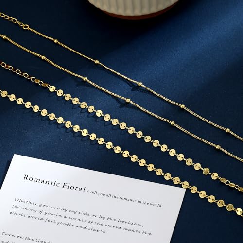 14K Gold Plated Waist Chain for Women Dainty 2Pcs Layered Belly Chain Beaded Pearl Body Chain Belt Set Waterproof Summer Beach Bikini Jewelry Accessories Adjustable Waist Beads Gift - style: 2Pcs Bead&Disc-GD