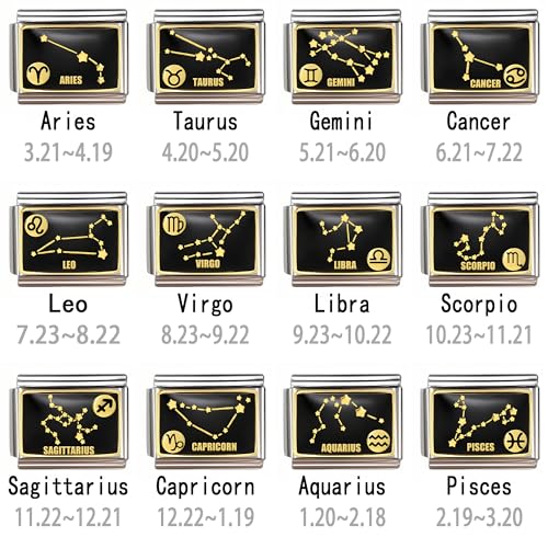 Italian Charm Bracelet Link, 12 Zodiac Constellation, 9mm, Sign Charm - color: Scorpio (10.23 ~ 11.21)