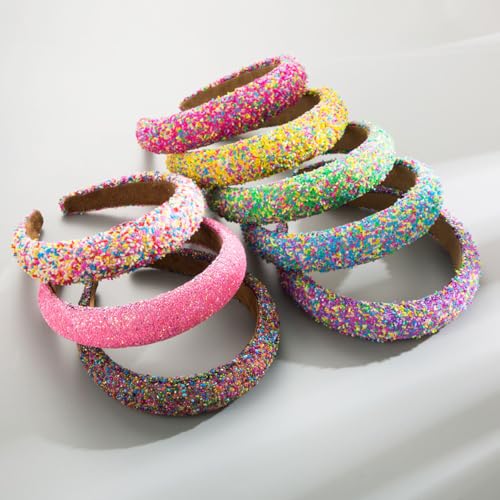 Padded Headbands for Women Non Slip Headband Wide Fashion Womens Headbands Cute Hair Bands Hair Hoops Hair Glitter Birthday Hair Accessories for Girls - color: Blue