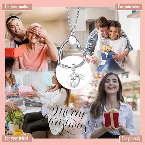 TCHYUN Family Series Dangle Charm Heart Birthstone Bead for Pandora Bracelet Women Gift - style: Brother
