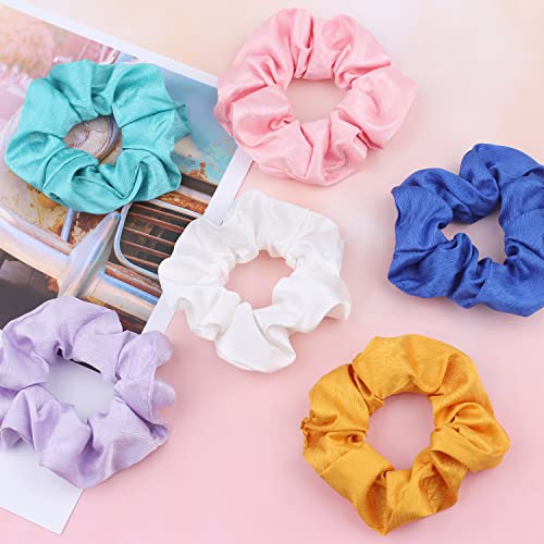 IVARYSS Satin Scrunchies for Girls, Soft Than Silk for Hair, Fashion Ties and Bands for Thin | Thick Hair Styling, 16 Pack (Multi-Purple) - color: Multi-Purple