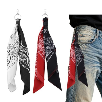 Goth Pants Chain Charms for Women Men Punk Layered Jean Chains Gothic Y2k Pocket Chain for Women Hip Hop Waist Chains - color: Black White Red