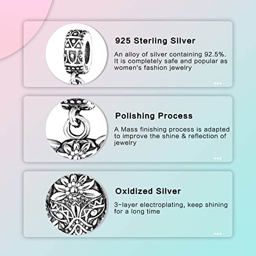 Family Love Mother Daughter Grandma Charm 925 Sterling Silver fits Bracelets Necklace Pendant Bead Charms Jewelry Gift for Women Family Friends - color: Elephant Charm