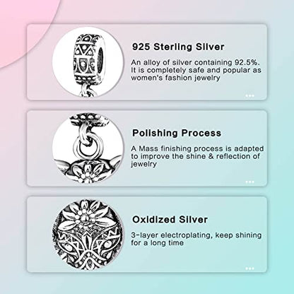 Family Love Mother Daughter Grandma Charm 925 Sterling Silver fits Bracelets Necklace Pendant Bead Charms Jewelry Gift for Women Family Friends - color: Elephant Charm