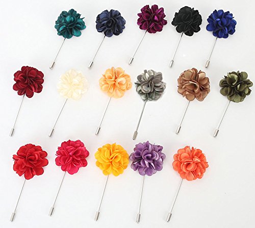 Gentleman's Essentials Premium Handmade Flower Lapel Pin Boutonniere - color: Bordeaux Wine [Camellia]