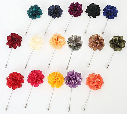 Gentleman's Essentials Premium Handmade Flower Lapel Pin Boutonniere - color: Bordeaux Wine [Camellia]
