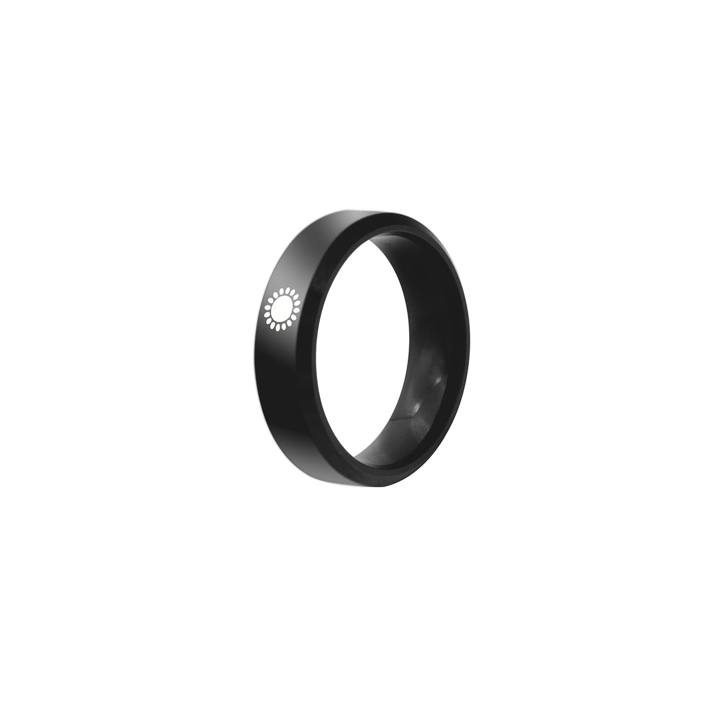 2Pcs Sun and Moon Couple Matching Rings for Women Men Stainless Steel Black Couple Promise Wedding Bands Ring(Size 6-10) - size: 10