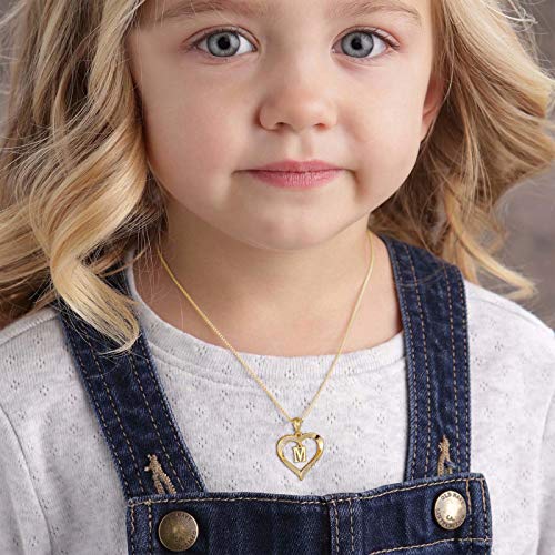 Yesteel Heart Initial Necklaces for Women, 14K Gold Plated Cubic Zirconia Heart Pendant Necklace, Dainty Initial Charm Necklace Letter A to Z Jewelry for Women Girls - style: D