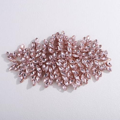 Bridal Rhinestone Hair Comb Large Rhienstone Wedding Headpiece Handmade Crystal Hair Comb for Bride Wedding Hair Accessories for Women (pink) - color: pink
