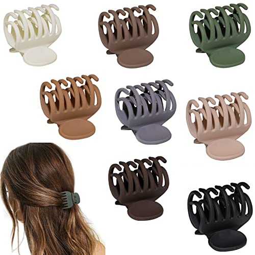 1.6" Matte Small Double Row Teeth Hair Clips for Women Hair Claw Clips | Nonslip Strong Hold Jaw Clamps for Thin, Fine & Thick Hair - color: Neutral Color
