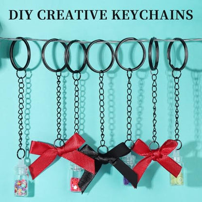 Teenitor 524PCS Keychain Making Kit, Keychain Craft Supplies Key Chain Clips, Lanyard Snap Hooks， Key Rings and Jump Rings for Keychain Making Supplies Jewelry Lanyard Making, Keychain Kit Black - color: Black