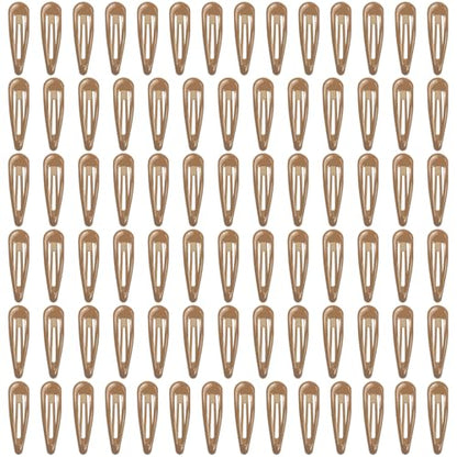 ELANE 80 Pcs Metal Snap Hair Clips for Women,Small Snap Barrettes for Women Girls Thick Fine Hair (Coffee) - color: Coffee