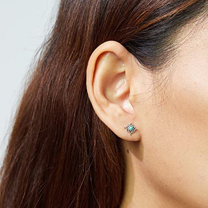 Boma Jewelry Sterling Silver Filigree Stud Earrings - color: Turquoise