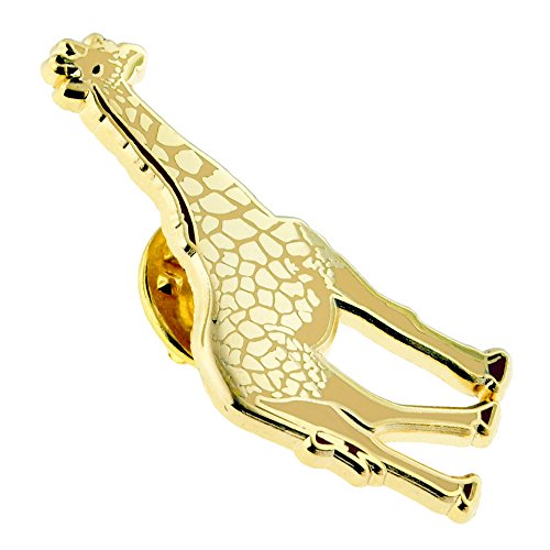 PinMart Wild Animal Enamel Lapel Pin - color: Gold Giraffe, size: 5 Pack