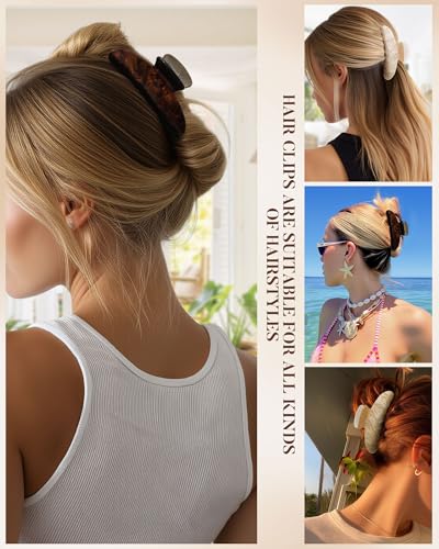 Molans 3PCS Hair Claw Clips Acrylic Clamps for women - Non-slip Strong Hold Barrettes for Thin Thick Hair, Medium hair clips Accessories - color: Brown group