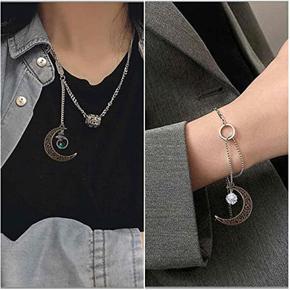 40pcs Hollow Moon Charms Luna Crescent Symbol Pendants Tibetan Alloy Filigree Celestial Charms for DIY Earrings Necklace Bracelet Jewelry Making, Antique Bronze - color: Bronze