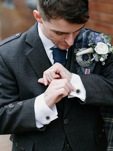 Custom4U Custom Photo Cufflinks for Men Father of the Bride Gifts - color: C-Black Onyx-Steel