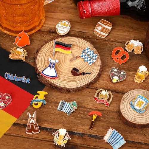 SANNIX 60Pcs Oktoberfest Pins, Bavarian Label Pins for Backpacks, 30 Styles | Beer Festival Brooch, Oktoberfest Party Favors, Badges for Clothes Bags Hats Accessories - style: Oktoberfest Pins