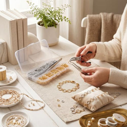 1200 Pcs Jump Rings for Jewelry Making, Open Jump Rings with Pliers, Tweezer and Lobster Clasps for Necklace Repair and Bracelet Making (Silver and Gold) - color: Silver and Gold