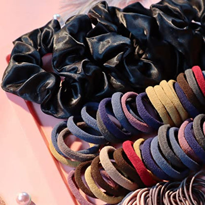 YANRONG 755PCS Hair Accessories for Woman Set Seamless Ponytail Holders Variety Hair Scrunchies Hair Bands Scrunchy Hair Ties For Thick and Curly (Mix) - color: 755PCS（Mix）