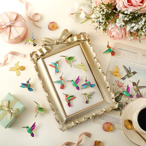 24/48 Pcs Bird Enamel Brooch Colorful Bird Lapel Pin Animal Brooches Cute Lapel Pin for Women Jewelry Pin Dress Accessories Mother's Day Birthday Gift - style: Hummingbird