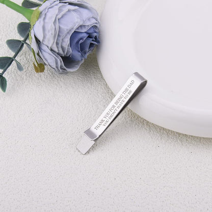 Step Father of The Bride Groom Gifts from Daughter Son, Stepfather of The Groom Bride Tie Clip Gifts for Wedding Day for Dad - style: step father of bride