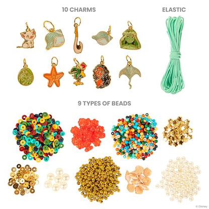 Fashion Angels Disney Moana 2 Tropical Tide Jewelry Design Kit | Includes Assorted Beads & Charms, Makes 10+ Nautical Bracelets, Fun Craft for Kids Ages 8+ - size: Moana 2 Tropical Tide Jewelry Kit