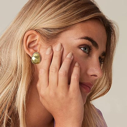 Mytys Two Tone Huggie Hoop Earrings Cross Over Design Twisted Rope Silver Gold Statement Wide Band Clip On Hoops for Women Fashion Jewelry Gift - color: Silver covered with gold