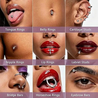 80pcs 16G/14G 316L Surgical Steel Piercing Balls Spikes for Externally Threaded Piercing Jewelry Men Women Piercing Barbell Parts for Eyebrow Nose Ear Lip Tongue Nipple Navel Belly Body Jewelry - size: 14G-5mm