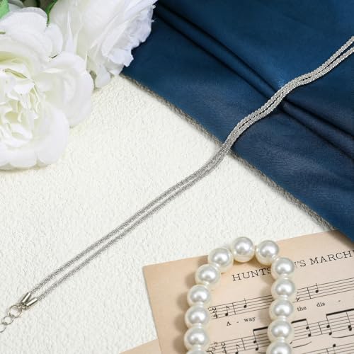 Nogeqi Ankle Bracelets for Women Silver Bracelet Summer Jewelry, Adjustable Non Tarnish Anklet Bracelets Dainty Layered Womens Anklets Waterproof Stackable Glitter Beach Jewelry Trendy Gift