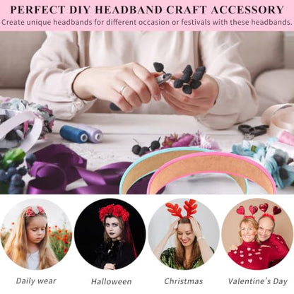 Wecoe Satin Headbands, 16 Pcs 1 Inch Hair Bands for Women & Girls(Set E) | Great for daily wear, festive looks & DIY crafts - color: Set E
