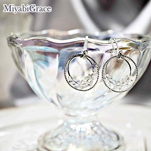 Dangle Silver Invisible Clip On Earrings for Women Not Pierced Gold Crystal Rhinestone Comfortable Hoop Fringe Long Chain Clip On Earrings - color: Hoop Silver