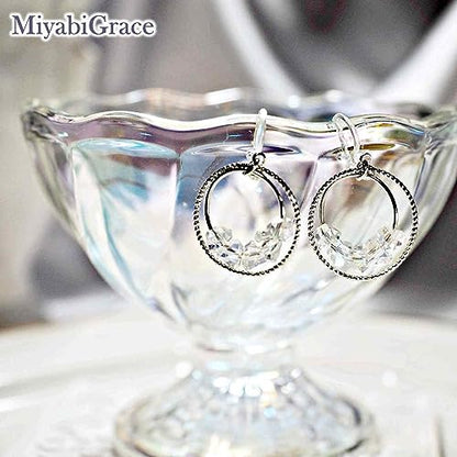 Dangle Silver Invisible Clip On Earrings for Women Not Pierced Gold Crystal Rhinestone Comfortable Hoop Fringe Long Chain Clip On Earrings - color: Hoop Silver