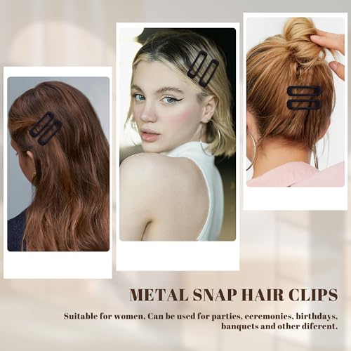 20 PCS Small Rectangle Hair Barrettes For Women Non Slips Snap Clips For Thin Fine Hair,Matte Black,1.97 x 0.55Inch - color: Matte Black