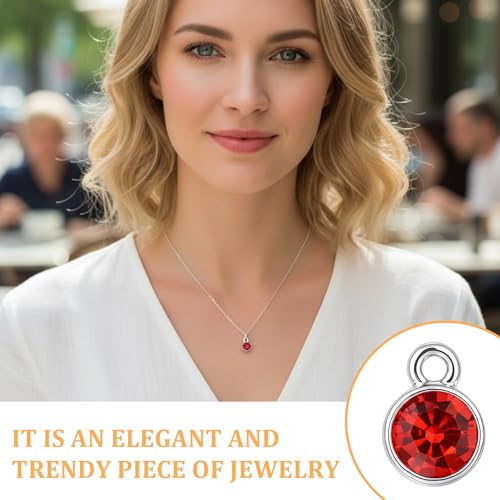 Xthrotsenk 60Pcs Birthstone Charms for Jewelry Making Stainless Steel Charms for Jewelry Crystal Charm with 60 Jump Ring 60 Connecting Ring Fit Bracelet Earring Necklace Keychain Making 12 Color