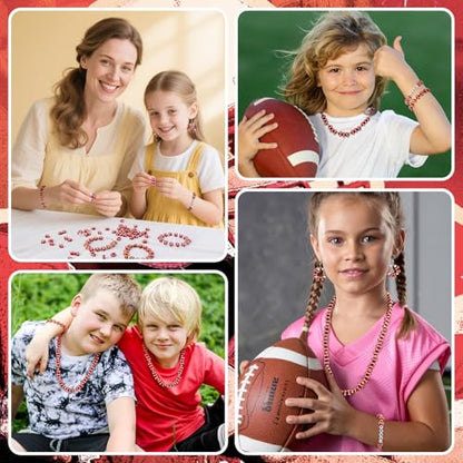 300Pcs Football Color Oval Loose Beads for Jewelry Making, DIY Crafts and Handicrafts - color: Football Color