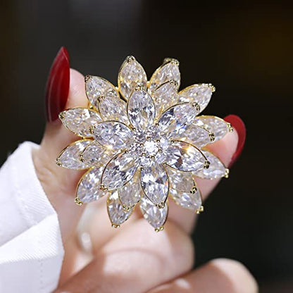 Brooches and Pins for Women Elegant Flower Pearl Brooches Costume Broches Jewelry Lady Christmas Pin for Women - style: Shiny Snowflake