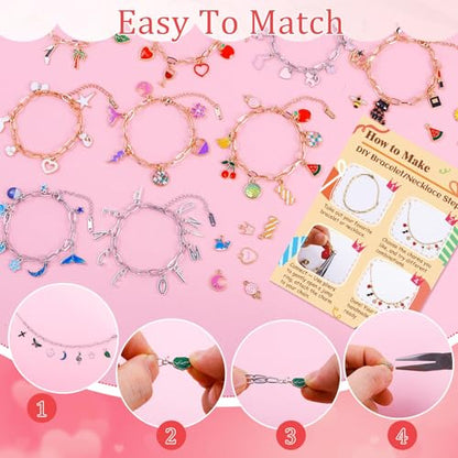 Wurosi 769Pcs Paperclip Charm Bracelet Kit for DIY Christmas Handcraft Gift | Including Paperclip Chain Bracelets, Charms, Jump Rings, Gift Bags, Pliers for DIY Bracelet Making Gift Christmas - color: 769 Pcs Gold & Silver Bracelet