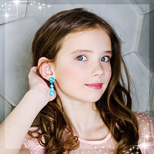 Hicarer 9 Pairs Clip On Earrings for Girls Pretend Princess Play Earrings Jewelry Set