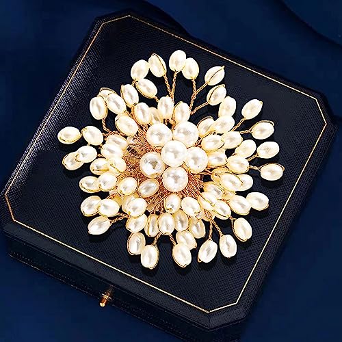 HETICA Animal Brooch for Women, Funny and Cute Flower Brooch Safety Pins Clothing Backpack Hat Decoration Enamel Pins Fashion Women Brooches and Pins Jewelry - style: Pearl Flower