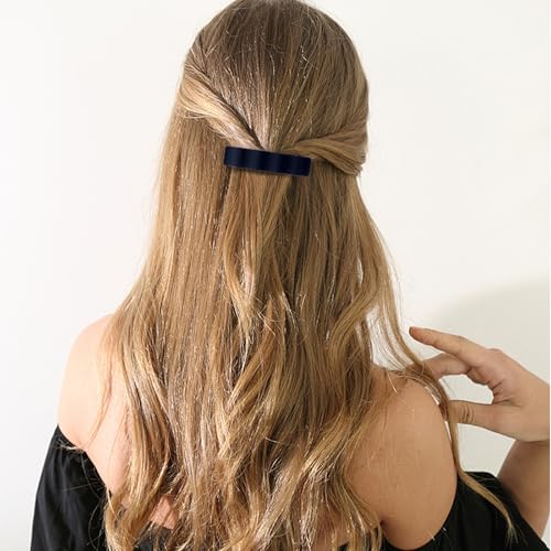 ANBALA Wavy French Hair Barrettes for Women Girls, 4Pcs Non-Slip Matte Barrette, Durable Barrettes for Fine Thin Thick Hair - color: Multicolor-A