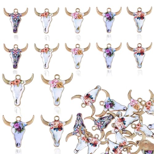 Cow Gold Plated Enamel Pendants Metal Animals Charms Pendant for Earrings DIY Jewelry Making Necklace Bracelet Keychain Craft Findings - color: A