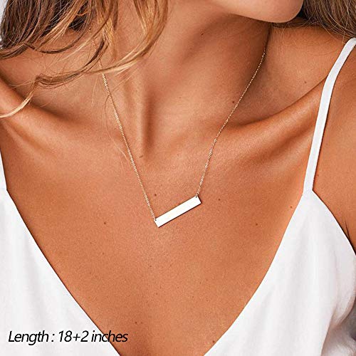 Turandoss Dainty Layered Choker Necklace, Handmade Y Pendant Necklace Multilayer Bar Disc Necklace Adjustable Layering Choker Necklaces for Women - style: 3PCS - Circle&Bar&Disc